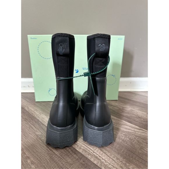 Off-White Sponge Rubber Rain Boots - Picture 10 of 14